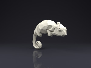 brooch chameleon low poly Modelo de Impressão 3D