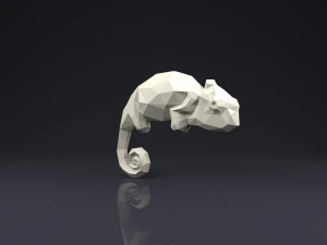 broche camale&atilde;o low poly Modelo de Impressão 3D