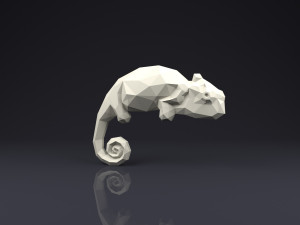 brooch chameleon low poly Modelo de Impressão 3D