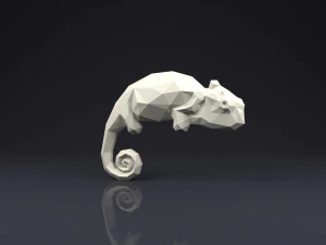 broche camale&atilde;o low poly Modelo de Impressão 3D