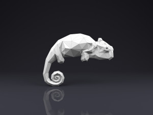 brooch chameleon low poly Modelo de Impressão 3D