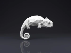 broche camale&atilde;o low poly Modelo de Impressão 3D