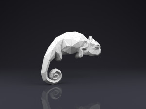 brooch chameleon low poly Modelo de Impressão 3D
