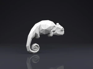 broche camale&atilde;o low poly Modelo de Impressão 3D