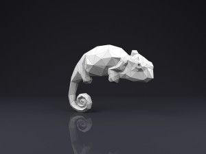 brooch chameleon low poly Modelo de Impressão 3D