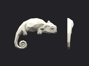 broche camale&atilde;o low poly Modelo de Impressão 3D