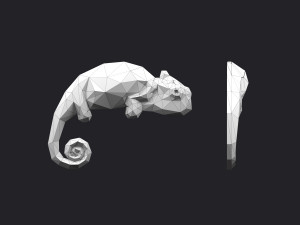 brooch chameleon low poly Modelo de Impressão 3D