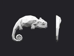 broche camale&atilde;o low poly Modelo de Impressão 3D