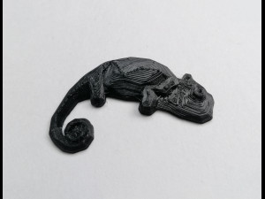 brooch chameleon low poly Modelo de Impressão 3D