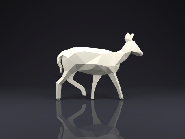 brooch doe low poly 3D Print Model .c4d .max .obj .3ds .fbx .stl .blend 