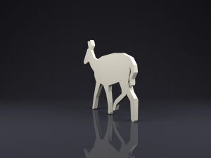 brooch doe low poly 3D Print Model