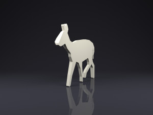brooch doe low poly 3D Print Model