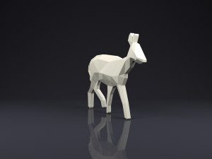 brooch doe low poly 3D Print Model