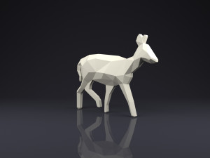brooch doe low poly 3D Print Model