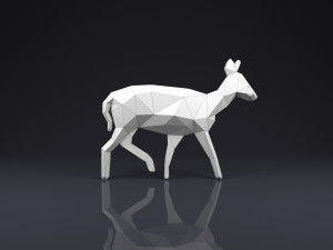 brooch doe low poly 3D Print Model