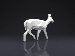 brooch doe low poly 3D Print Model