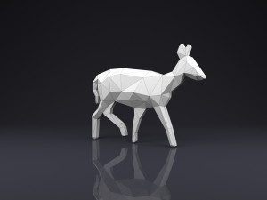 brooch doe low poly 3D Print Model
