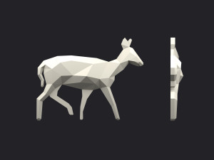 brooch doe low poly 3D Print Model