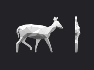 brooch doe low poly 3D Print Model