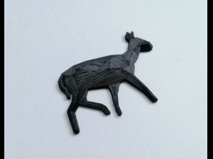 brooch doe low poly 3D Print Model