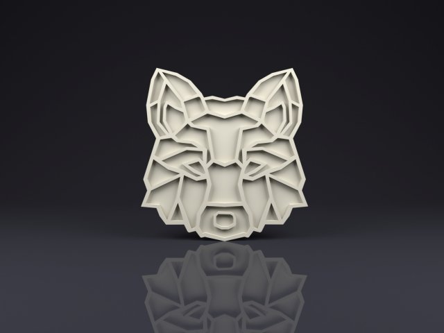 brooch head wolf low poly 3D-Druckmodell .c4d .max .obj .3ds .fbx .stl .blend 