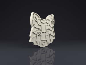 brooch head wolf low poly 3D-Druckmodell