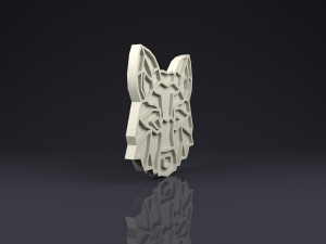 brooch head wolf low poly 3D-Druckmodell