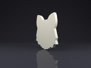 brooch head wolf low poly 3D-Druckmodell
