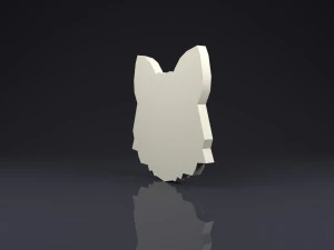 брошка голова вовка низькому полі 3D Принт Модель