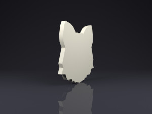 brooch head wolf low poly 3D-Druckmodell