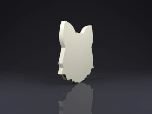 брошка голова вовка низькому полі 3D Принт Модель