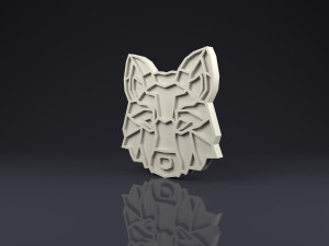 brooch head wolf low poly 3D-Druckmodell