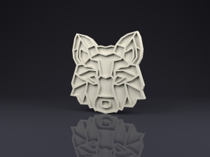 brooch head wolf low poly 3D-Druckmodell