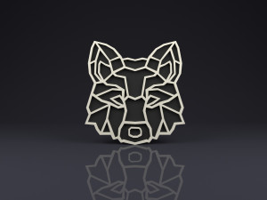 brooch head wolf low poly 3D-Druckmodell