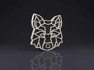 brooch head wolf low poly 3D-Druckmodell