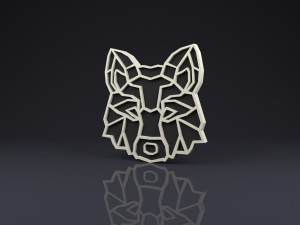 brooch head wolf low poly 3D-Druckmodell