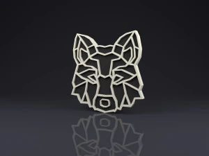 брошка голова вовка низькому полі 3D Принт Модель