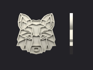 brooch head wolf low poly 3D-Druckmodell