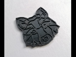 brooch head wolf low poly 3D-Druckmodell