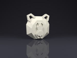 brooch head bear low poly Modèles 3D en vedette