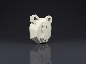 brooch head bear low poly Modèles 3D en vedette