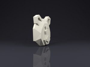 brooch head bear low poly Modèles 3D en vedette