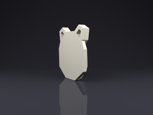 brooch head bear low poly Modèles 3D en vedette