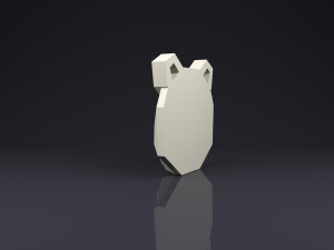 brooch head bear low poly Modèles 3D en vedette