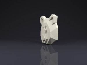 brooch head bear low poly Modèles 3D en vedette