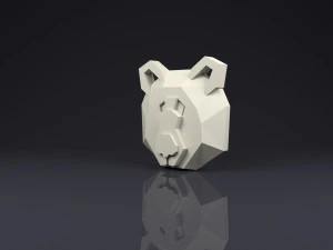 brooch head bear low poly 3D Print Model
