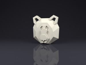 brooch head bear low poly Modèles 3D en vedette