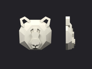 brooch head bear low poly Modèles 3D en vedette