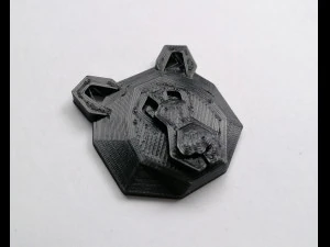 brooch head bear low poly 3D Print Model
