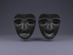 brooch funny and sad teatral masks 3D प्रिंट मॉडल
